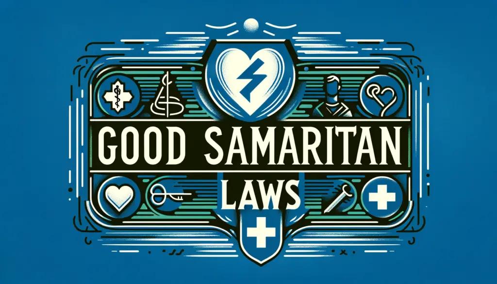 dall·e 2024 02 06 13.21.37 a graphic header that reads good samaritan laws in bold readable font. the background is designed to evoke a sense of safety and support incorpora.webp