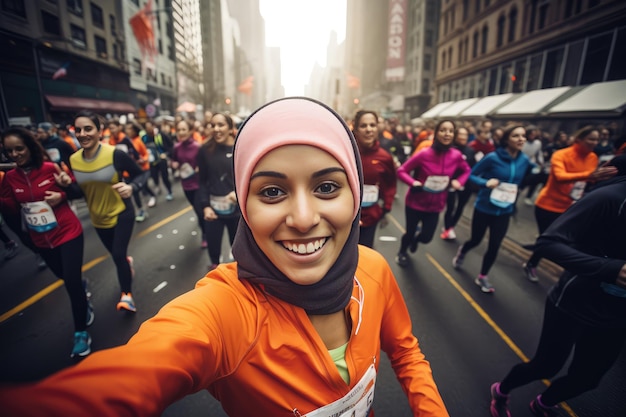 female marathon runner wearing hijab is taking selfie 941600 12113.jpg