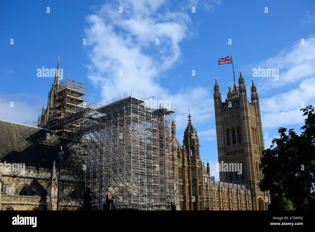 restoration work in progress on palace of westminster houses of parliament k70m52.jpg